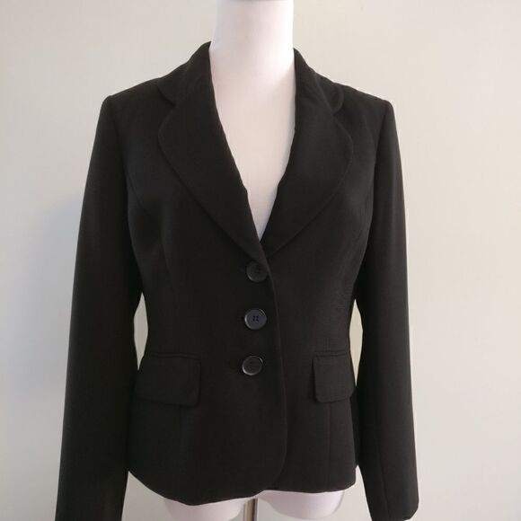 Kasper Separates 6P Petite Black Blazer Very Good - Picture 1 of 5